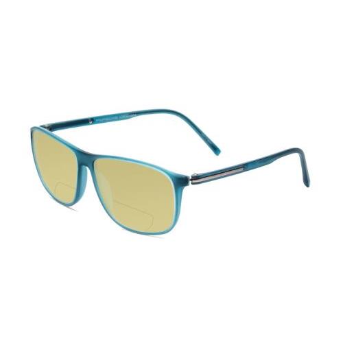 Porsche P8278-B 56 mm Polarized Bi-focal Sunglasses Crystal Azure Turquoise Blue Yellow