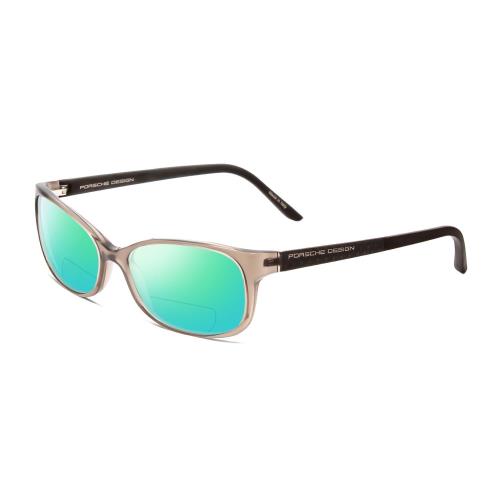 Porsche P8247-C 55mm Polarized Bi-focal Sunglasses Crystal Grey Brown 41 Options Green Mirror