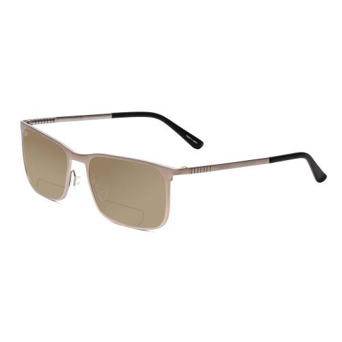 Porsche P8294-C 54 mm Polarized Bi-focal Sunglasses Silver Black 41 Lens Options Brown