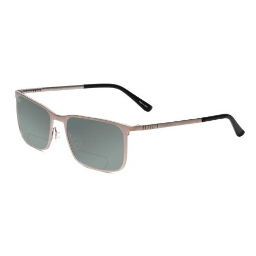 Porsche P8294-C 54 mm Polarized Bi-focal Sunglasses Silver Black 41 Lens Options Grey