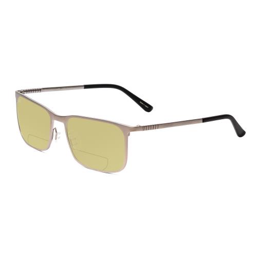 Porsche P8294-C 54 mm Polarized Bi-focal Sunglasses Silver Black 41 Lens Options Yellow