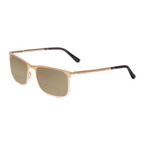 Porsche P8294-B 54mm Polarized Bi-focal Sunglasses Light Gold Black Lens Options Brown