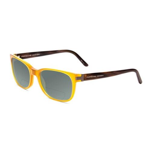 Porsche P8250-B 55mm Polarized Bi-focal Sunglasses in Yellow Orange Brown Marble Grey