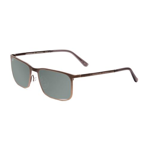 Porsche Design P8294-D 54mm Polarized Sunglasses Satin Brown Black 4 Lens Option Smoke Grey Polar