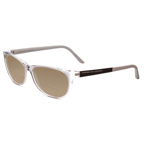 Porsche P8246-D 56 mm Polarized Bi-focal Sunglasses Crystal Grey 41 Lens Options Brown