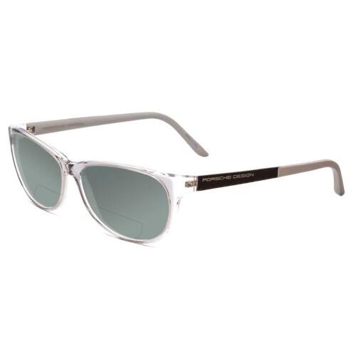 Porsche P8246-D 56 mm Polarized Bi-focal Sunglasses Crystal Grey 41 Lens Options Grey