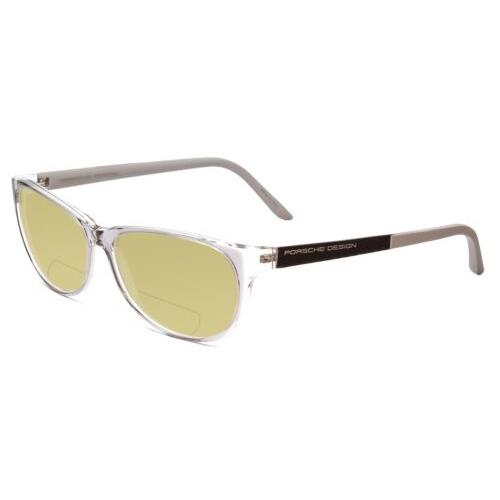 Porsche P8246-D 56 mm Polarized Bi-focal Sunglasses Crystal Grey 41 Lens Options Yellow