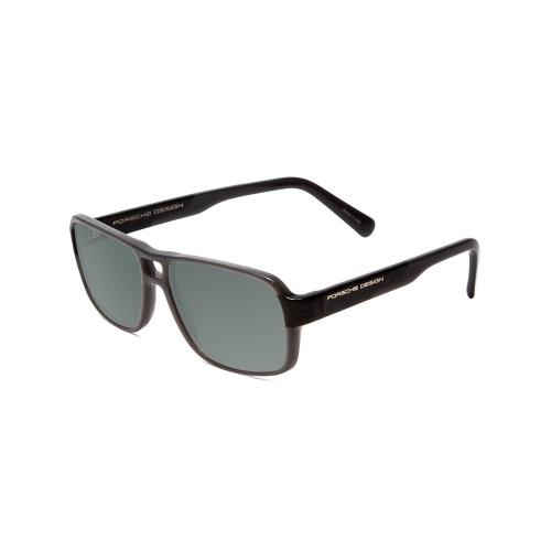 Porsche P8217-C 56mm Polarized Sunglasses Light Grey Carbon Fiber 4 Lens Options Smoke Grey Polar