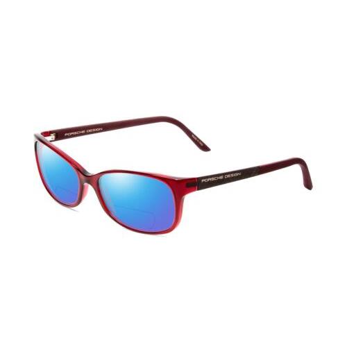 Porsche P8247-D 55mm Polarized Bi-focal Sunglasses Red Matte Burgundy 41 Options Blue Mirror