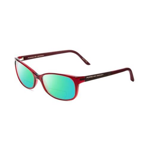 Porsche P8247-D 55mm Polarized Bi-focal Sunglasses Red Matte Burgundy 41 Options Green Mirror