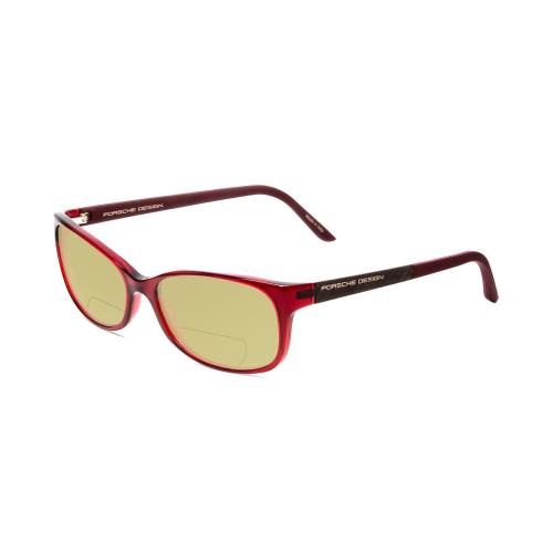 Porsche P8247-D 55mm Polarized Bi-focal Sunglasses Red Matte Burgundy 41 Options Yellow