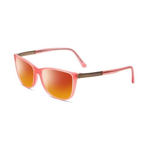 Porsche Designs P8266-D Cateye 54 mm Polarized Sunglasses Crystal Rose Gold Pink Red Mirror Polar