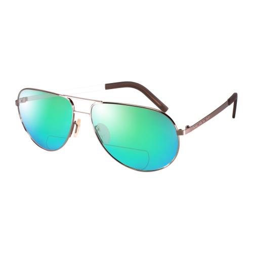 Porsche P-8280-B-59 mm Polarized Bi-focal Sunglasses 41 Options Gun Metal Silver Green Mirror