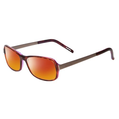 Porsche P8207-D Cateye 53 mm Polarized Sunglasses in Havana Aubergine Red Silver Red Mirror Polar