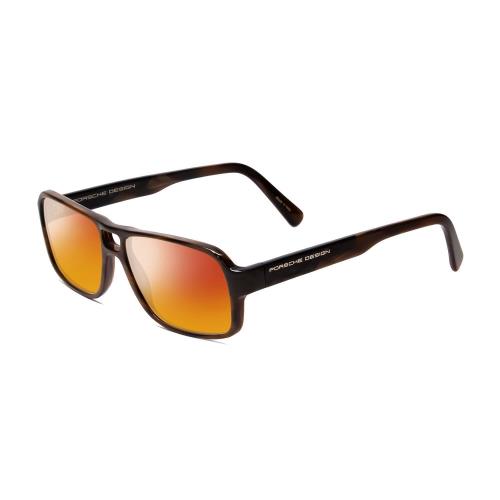 Porsche Design P8217-B 56mm Polarized Sunglasses in Brown Carbon Fiber 4 Options Red Mirror Polar