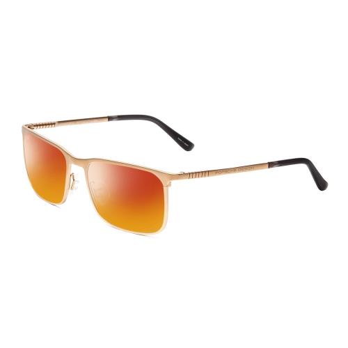 Porsche Design P8294-B 54mm Polarized Sunglasses Light Gold Black 4 Lens Options Red Mirror Polar