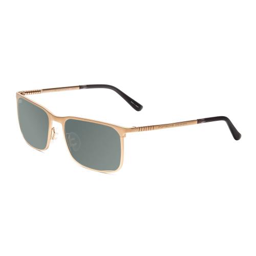 Porsche Design P8294-B 54mm Polarized Sunglasses Light Gold Black 4 Lens Options Smoke Grey Polar