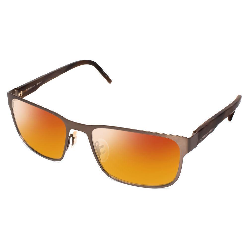 Porsche Design P8291-C-55 mm Polarized Sunglass 4 Lens Options Brown Marble Horn Red Mirror Polar