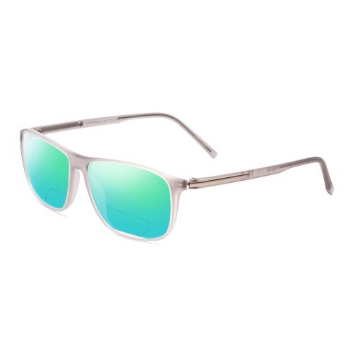 Porsche P8278-C 56mm Polarized Bi-focal Sunglasses Crystal Matte Grey 41 Options Green Mirror