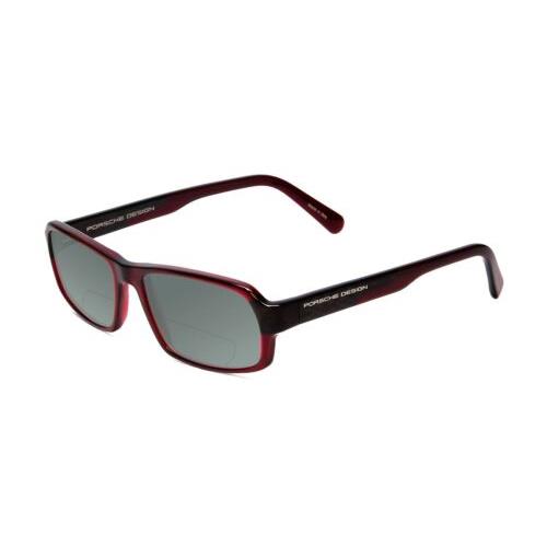 Porsche P8215-D 55 mm Polarized Bi-focal Sunglasses in Burgundy Red Carbon Fiber Grey