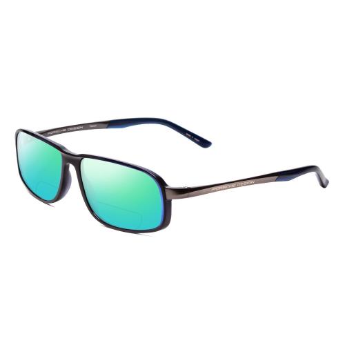 Porsche P8229-D 57mm Polarized Bi-focal Sunglasses Blue Gun Metal 41 Lens Option Green Mirror