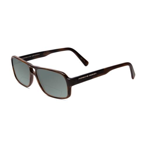 Porsche P8217-B 56mm Polarized Bi-focal Sunglasses Brown Carbon Fiber 41 Options Grey