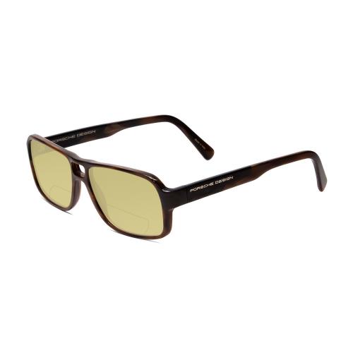 Porsche P8217-B 56mm Polarized Bi-focal Sunglasses Brown Carbon Fiber 41 Options Yellow