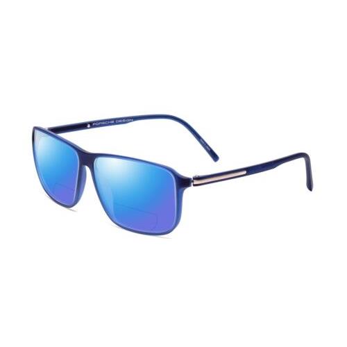 Porsche P8269-D 58mm Polarized Bi-focal Sunglasses Crystal Matte Blue 41 Options Blue Mirror