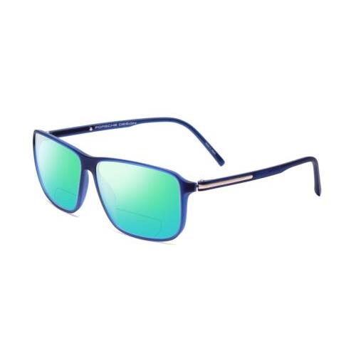 Porsche P8269-D 58mm Polarized Bi-focal Sunglasses Crystal Matte Blue 41 Options Green Mirror