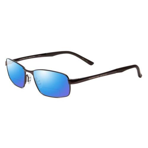 Porsche P8212-C 56mm Polarized Bi-focal Sunglasses Dark/matte Brown Lens Options Blue Mirror