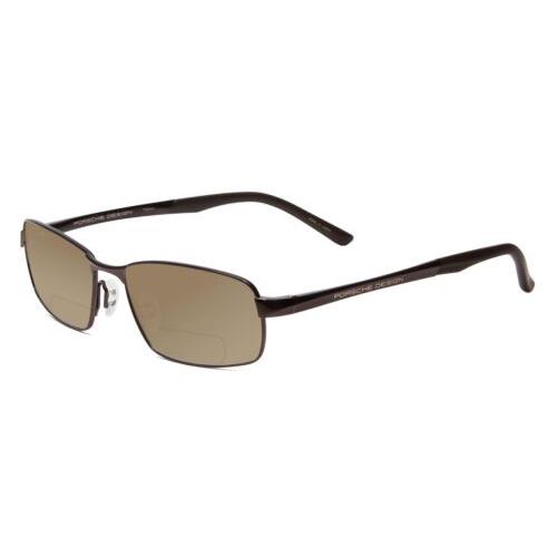 Porsche P8212-C 56mm Polarized Bi-focal Sunglasses Dark/matte Brown Lens Options Brown