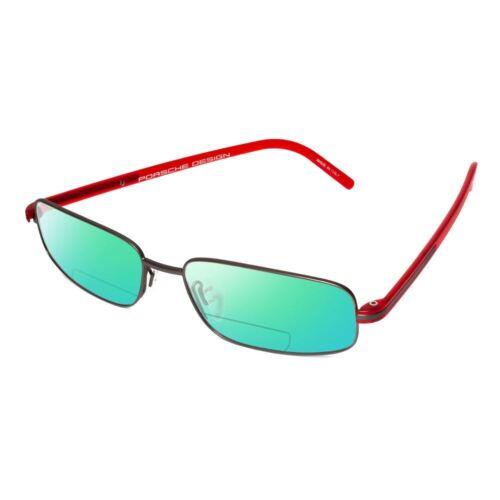 Porsche Design P8125-D-57mm Polarized Bi-focal Sunglasses 41 Option Gunmetal Red Green Mirror