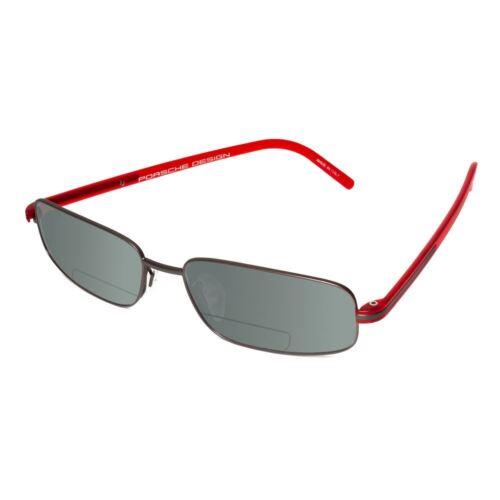 Porsche Design P8125-D-57mm Polarized Bi-focal Sunglasses 41 Option Gunmetal Red Grey