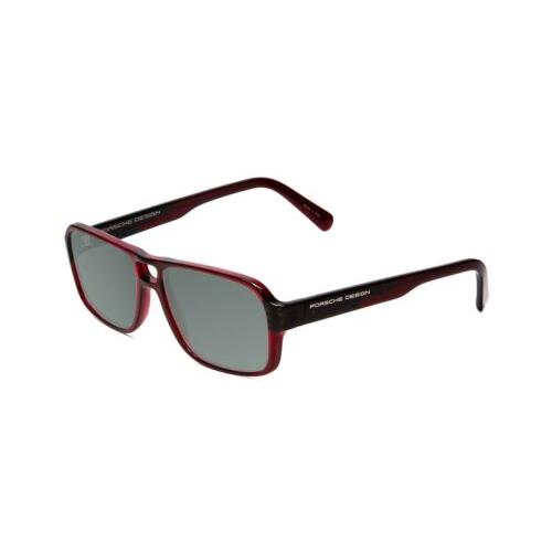 Porsche Designs P8217-D 56 mm Polarized Sunglasses Crystal Dark Red Carbon Fiber