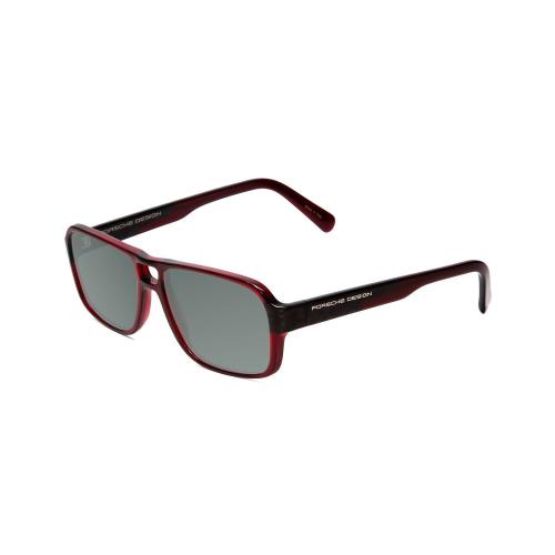 Porsche Design P8217-D 56 mm Polarized Sunglasses Crystal Dark Red Carbon Fiber Smoke Grey Polar