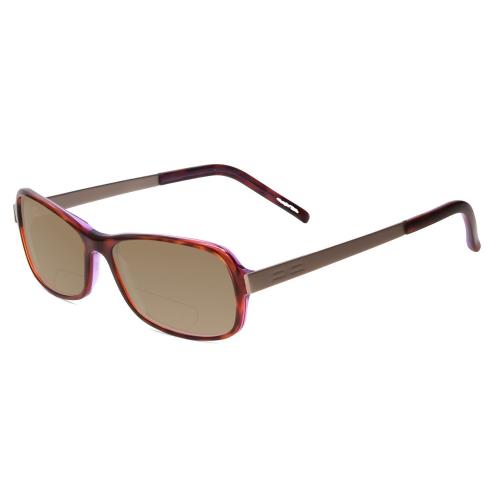 Porsche P8207D Cateye 53mm Polarize Bi-focal Sunglass Tortoise Havana Red Silver Brown