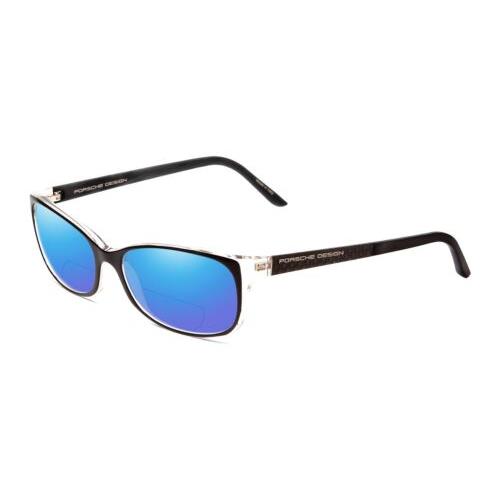 Porsche P8247-A 55mm Polarized Bi-focal Sunglasses Black Layer Crystal 41 Option Blue Mirror