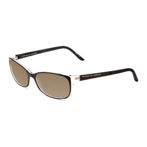Porsche P8247-A 55mm Polarized Bi-focal Sunglasses Black Layer Crystal 41 Option Brown