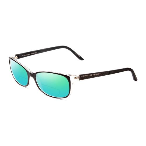 Porsche P8247-A 55mm Polarized Bi-focal Sunglasses Black Layer Crystal 41 Option Green Mirror