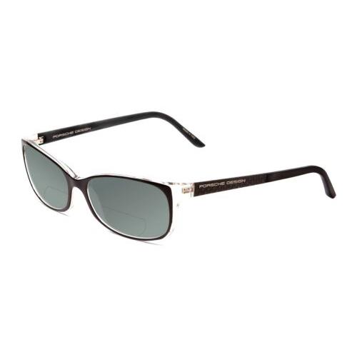 Porsche P8247-A 55mm Polarized Bi-focal Sunglasses Black Layer Crystal 41 Option Grey