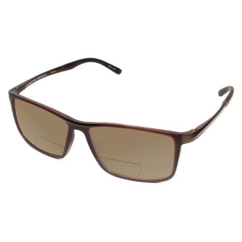 Porsche Design P8328-B-56 mm Polarized Bi-focal Sunglasses in Red Brown Copper