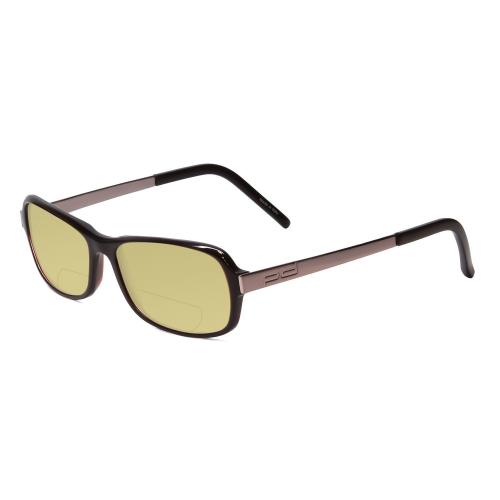 Porsche P8207-A Cateye 53 mm Polarized Bi-focal Sunglasses Dark Brown 41 Options Yellow