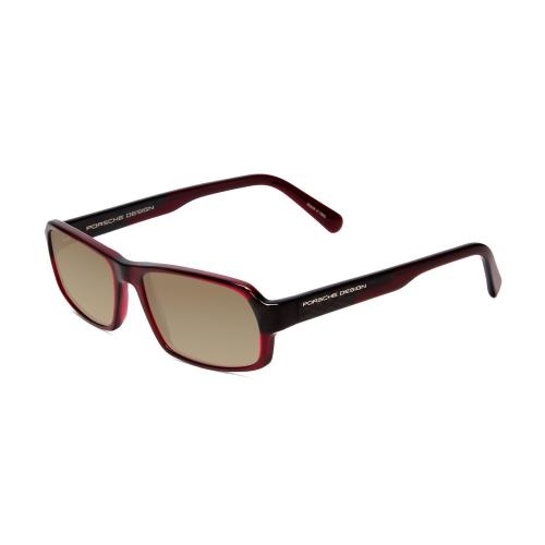 Porsche Design P8215-D 55mm Polarized Sunglass Crystal Burgundy Red Carbon Fiber Amber Brown Polar