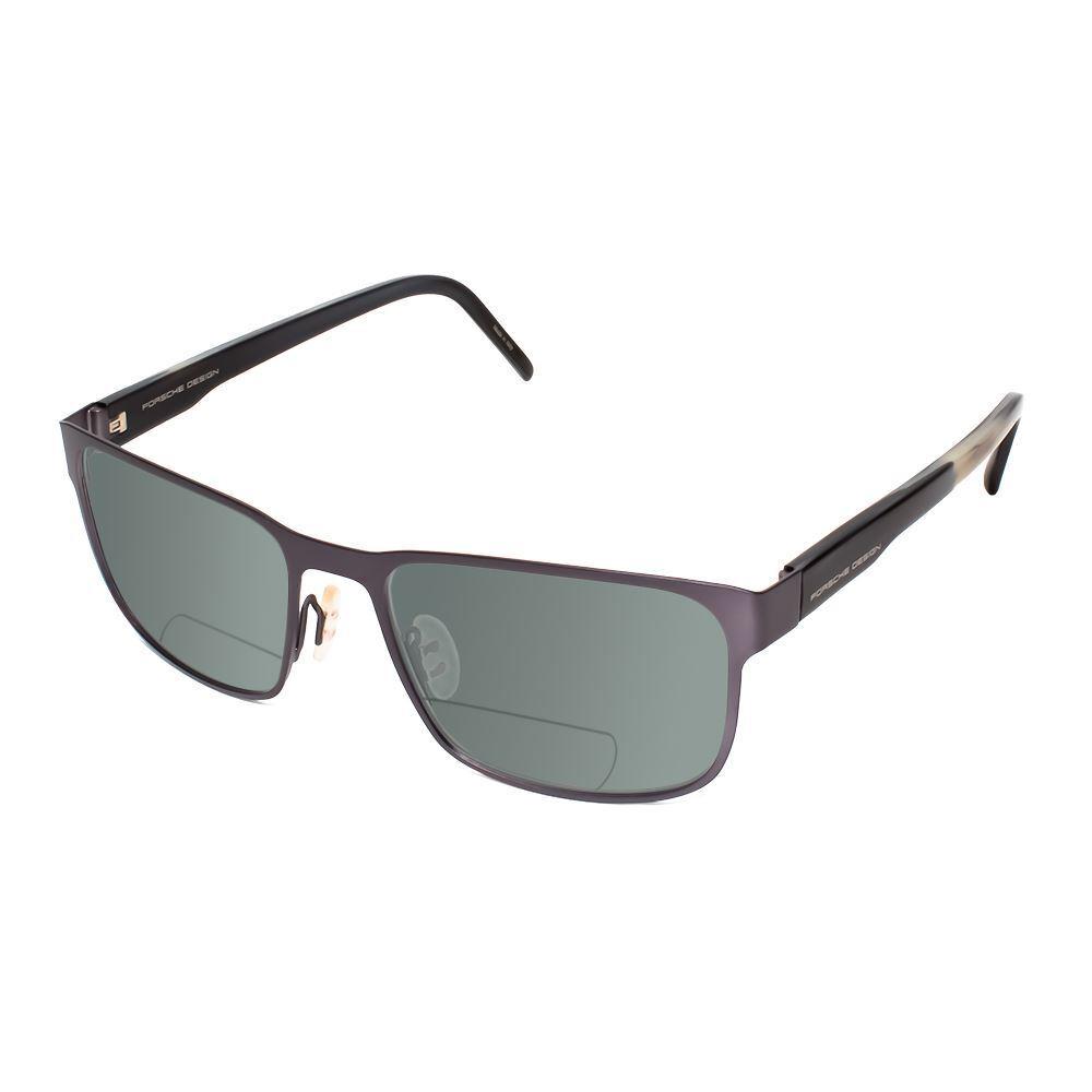 Porsche Design P8291-B-55mm Polarized Bi-focal Sunglasses in Gun Metal Grey Horn Grey