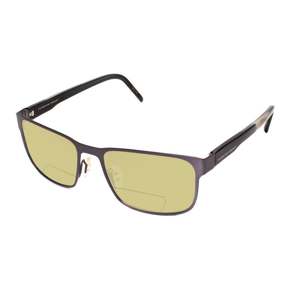 Porsche Design P8291-B-55mm Polarized Bi-focal Sunglasses in Gun Metal Grey Horn Yellow