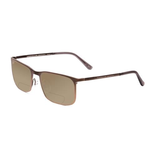 Porsche P8294-D 54 mm Polarized Bi-focal Sunglasses Satin Brown Black 41 Options Brown