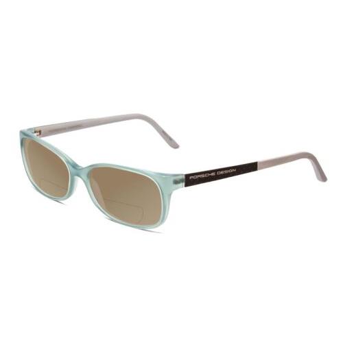 Porsche P8247-B 55 mm Polarized Bi-focal Sunglasses Crystal Azure Aqua Blue Grey Brown