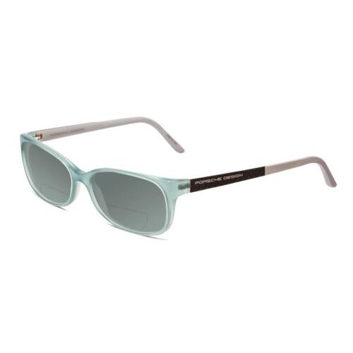 Porsche P8247-B 55 mm Polarized Bi-focal Sunglasses Crystal Azure Aqua Blue Grey Grey