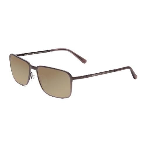 Porsche P8293-A 55 mm Polarized Sunglasses in Dark Gun Metal Grey 4 Lens Options Amber Brown Polar