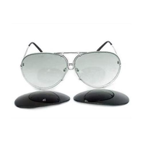 Porsche Design 8478B Sunglasses Light Gunmetal with Interchangeable 66mm Lens